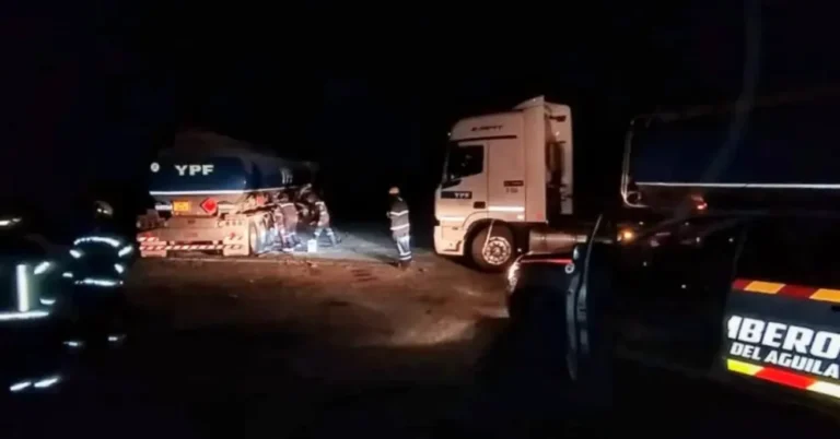 Susto en la Ruta 237: se incendió una rueda de un camión de YPF
